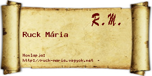 Ruck Mária névjegykártya